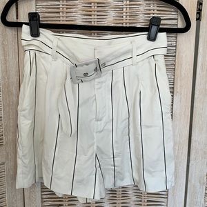 Stripe shorts with matching belt
